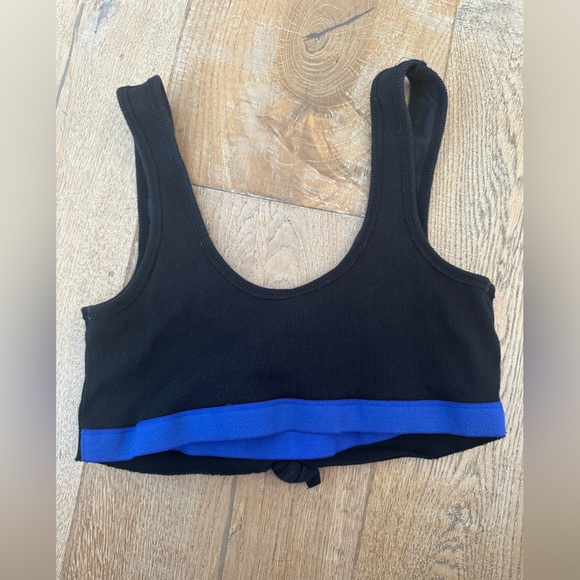 Free People Black sports bra with tie - Picture 3 of 4